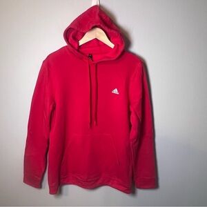 Adidas Soft Fleece Hoodie Women’s L Berry Red Pullover Hooded Sweatshirt Casual